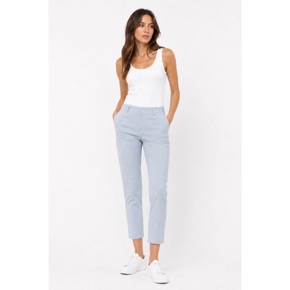 Tommy Hilfiger Radcliffe Blue White Stripe Slim Ankle Pants Preppy Size 14 NEW